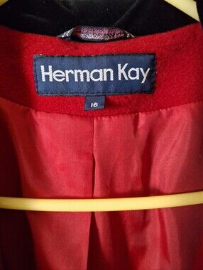 Herman Kay Vintage Red Wool Coat